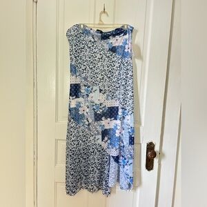 NWT Arula Blue and White Floral Strapless Dress